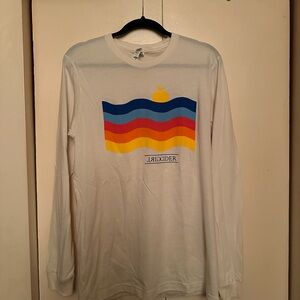 White Long Sleeve Shirt with Multicolor Design